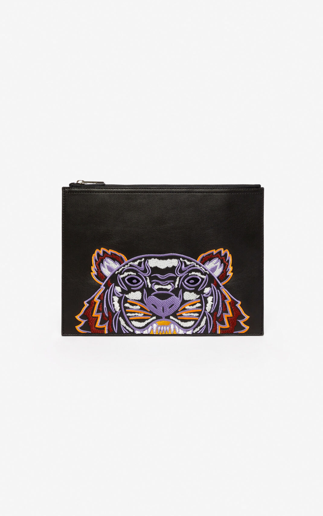 Kenzo Tiger Deri Clutch Çanta Bayan Siyah | 0514-BUSTD